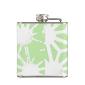 Apfelgrün geometrisches Muster Flachmann (Rückseite)