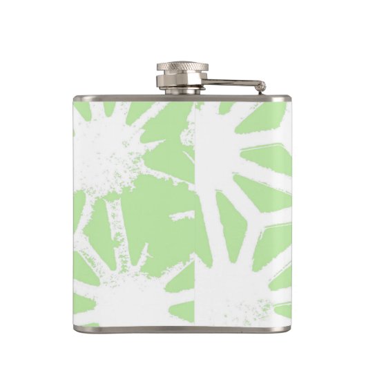 Apfelgrün geometrisches Muster Flachmann (Rückseite)