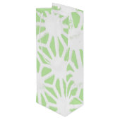 Apfelgrün geometrisches Muster Geschenktüte Für Weinflaschen (Rückseite Schrägansicht)