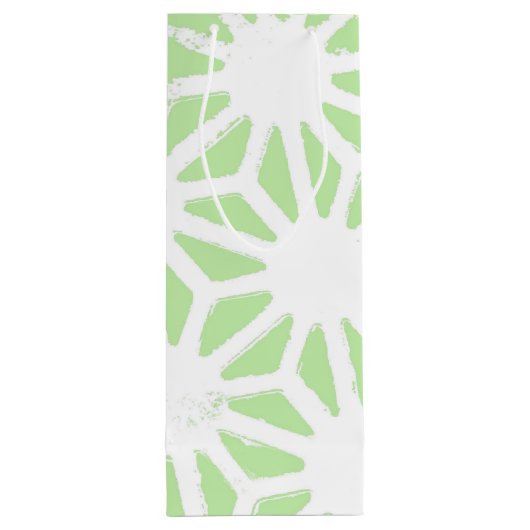 Apfelgrün geometrisches Muster Geschenktüte Für Weinflaschen (Rückseite)