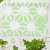 Apfelgrün geometrisches Muster Geschirrtuch (Gefaltet)