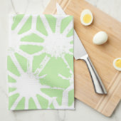 Apfelgrün geometrisches Muster Geschirrtuch (Viertel Falte)