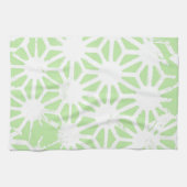 Apfelgrün geometrisches Muster Geschirrtuch (Horizontal)