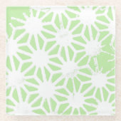 Apfelgrün geometrisches Muster Glasuntersetzer (Vorderseite)