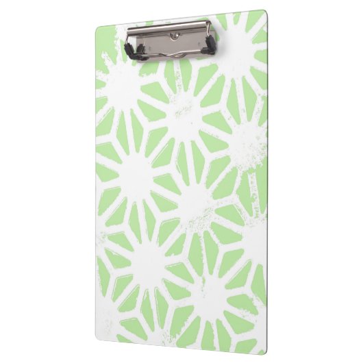 Apfelgrün geometrisches Muster Klemmbrett (Links)