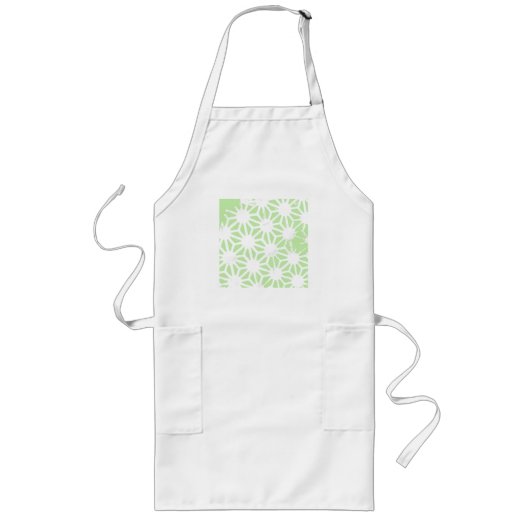 Apfelgrün geometrisches Muster Lange Schürze (Vorne)