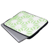Apfelgrün geometrisches Muster Laptopschutzhülle (Vorne Knopf)