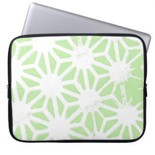 Apfelgrün geometrisches Muster Laptopschutzhülle