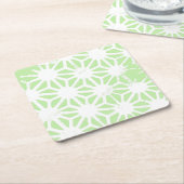 Apfelgrün geometrisches Muster Rechteckiger Pappuntersetzer (angewinkelt)