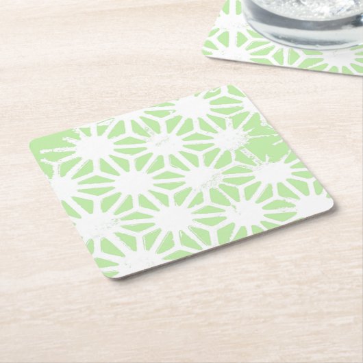 Apfelgrün geometrisches Muster Rechteckiger Pappuntersetzer (angewinkelt)