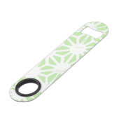Apfelgrün geometrisches Muster Speed Flaschenöffner (Rückseite Schrägansicht)