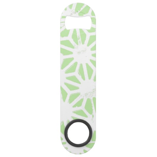 Apfelgrün geometrisches Muster Speed Flaschenöffner (Vorderseite)