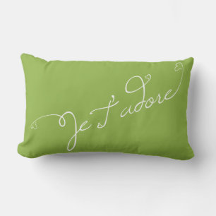 Apfelgrün Je T Adore Französisch Phrase I Adore Lendenkissen