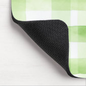 Apfelgrün Kariert Streifen Mousepad (Ecke)