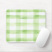 Apfelgrün Kariert Streifen Mousepad (Mit Mouse)
