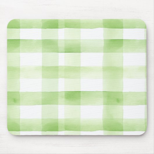 Apfelgrün Kariert Streifen Mousepad (Vorne)
