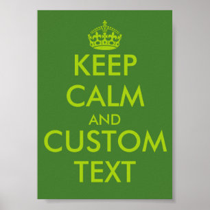 Apfelgrün KeepCalm-Plakate   Personalisierter Text Poster