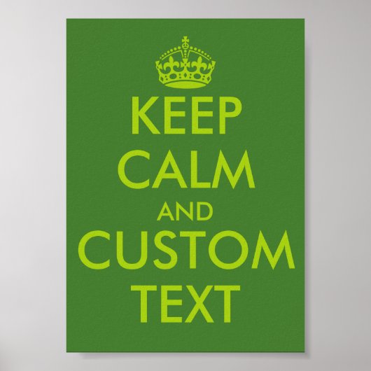 Apfelgrün KeepCalm-Plakate | Personalisierter Text Poster (Vorne)