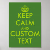 Apfelgrün KeepCalm-Plakate | Personalisierter Text Poster (Vorne)