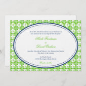 Apfelgrün oval beattelte Hochzeit Einladung (Vorne/Hinten)