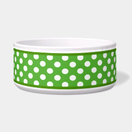 Apfelgrün Polka Dot Muster Keramik Dog Bowl Napf