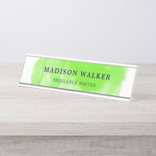 Apfelgrün Schreibtischnamensplakette (Vorderseite )
