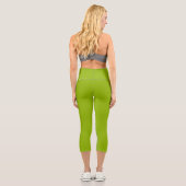 Apfelgrün (Vollfarbe) Capri Leggings (Rückseite)