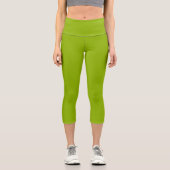 Apfelgrün (Vollfarbe) Capri Leggings (Vorderseite)