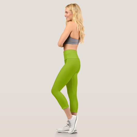Apfelgrün (Vollfarbe) Capri Leggings (Links)