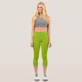 Apfelgrün (Vollfarbe) Capri Leggings (Vorderseite)