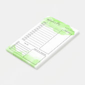 Apfelgrün Wasserfarbener Tagesplaner Post-it Klebezettel (angewinkelt)