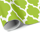 Apfelgrün Weiß XL Marokkanisches Quatrefolie #4 Geschenkpapier (Rolleneckpunkt)