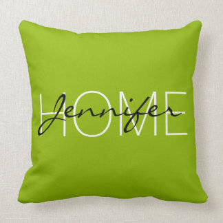 Apfelgrüne Hausmonogramm Kissen