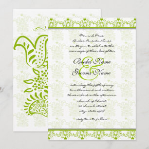 Apfelgrüne Liebesvögel Hochzeitseinladung Einladung