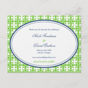 Apfelgrüne Seestreitkräfte oval voppy Hochzeit spe Save The Date