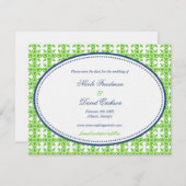 Apfelgrüne Seestreitkräfte oval voppy Hochzeit spe Save The Date (Vorne/Hinten)