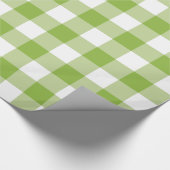 Apfelgrüner Gingham-kariertes Verpackungs-Papier Geschenkpapier (Ecke)