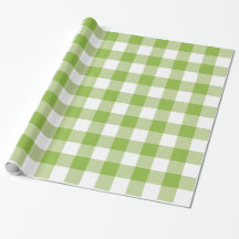 Apfelgrüner Gingham-kariertes Verpackungs-Papier