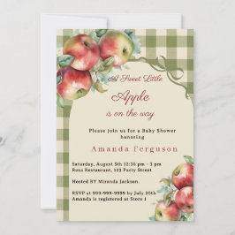 Apfelgrüner Gingham Mädchen Baby Shower Einladung