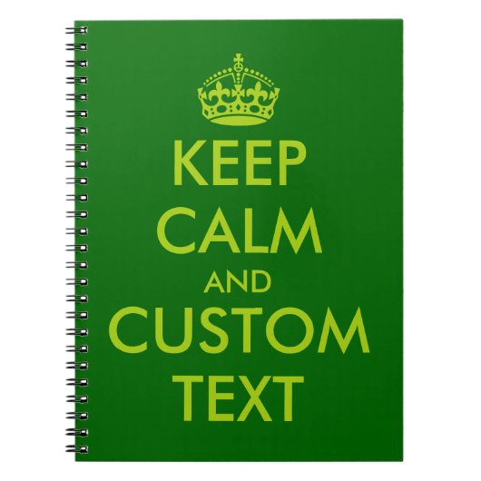Apfelgrüner Keep Calm Notizblock | Personalisierte (Vorderseite)