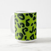 Apfelgrüner Leopard-Tierdruck Kaffeetasse (Vorderseite Links)