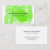 Apfelgrünes Aquarell Visitenkarte (Vorne/Hinten)