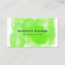 Apfelgrünes Aquarell Visitenkarte