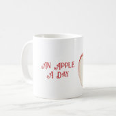 Apfelgrünes Blatt Obst Kaffeetasse (Vorderseite Links)