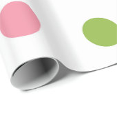 Apfelgrünes Lachsrosa-Tupfen-Packpapier Geschenkpapier (Rolleneckpunkt)