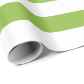 Apfelgrünes und weißes großes gestreiftes geschenkpapier (Rolleneckpunkt)