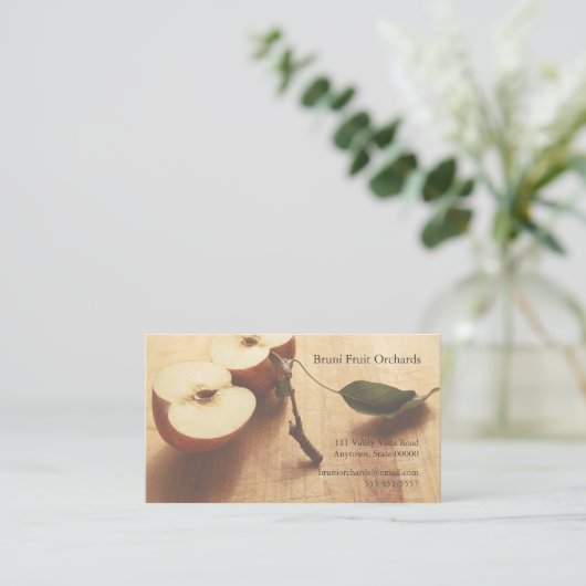Apfelhälften Visitenkarte (Stehend Vorderseite)