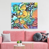 Apfelhaufen Leinwand mit leuchtendem Aquarellstil (Insitu (Wohnzimmer))