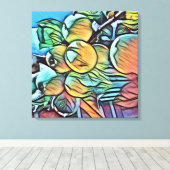 Apfelhaufen Leinwand mit leuchtendem Aquarellstil (Insitu (Holzboden))