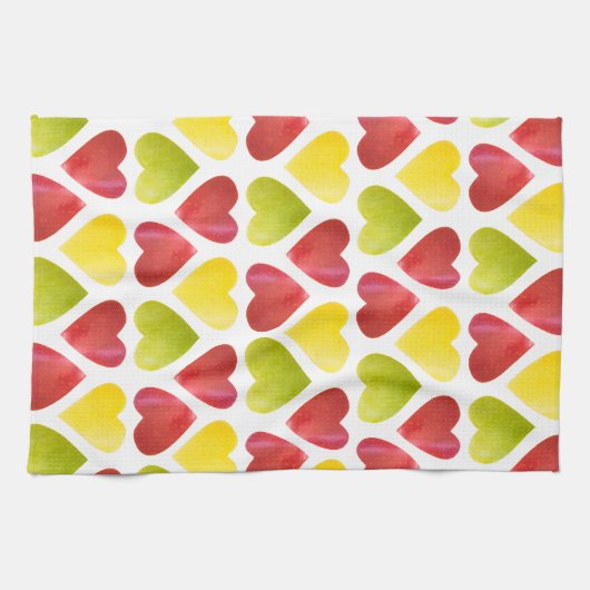Apfelherzen-Muster Geschirrtuch (Horizontal)